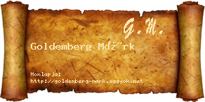 Goldemberg Márk névjegykártya